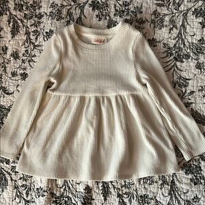 3T Cat & Jack White Ribbed Babydoll Top